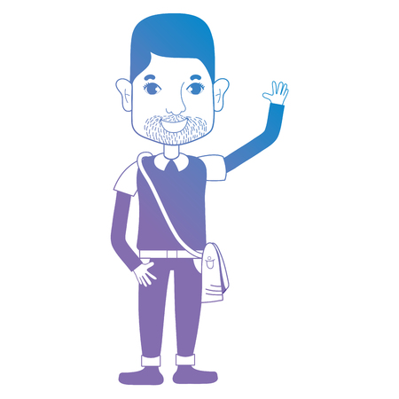 line avatar man with hairstyle and clothesのイラスト素材