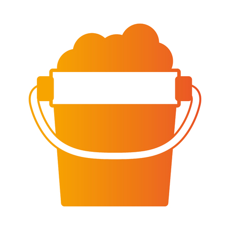 line sand bucket summer toy in the beachのイラスト素材