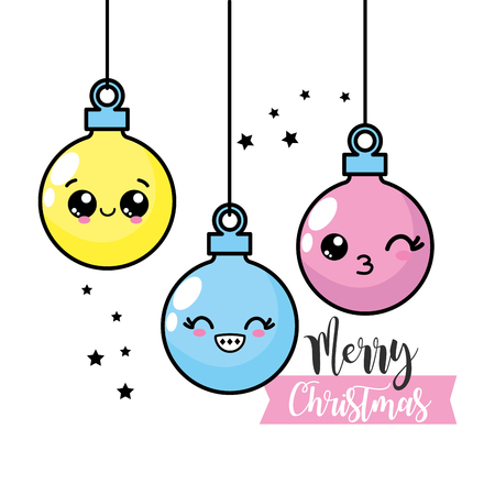 merry christmas event with traditional celebration vector illustrationのイラスト素材