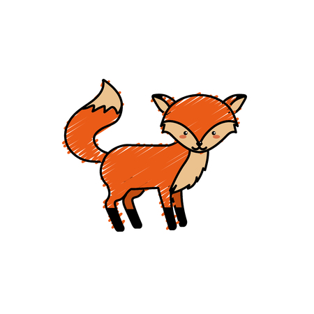 cute fox wild animal iconのイラスト素材
