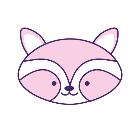 cute raccoon head wild animal vector illustrationのイラスト素材