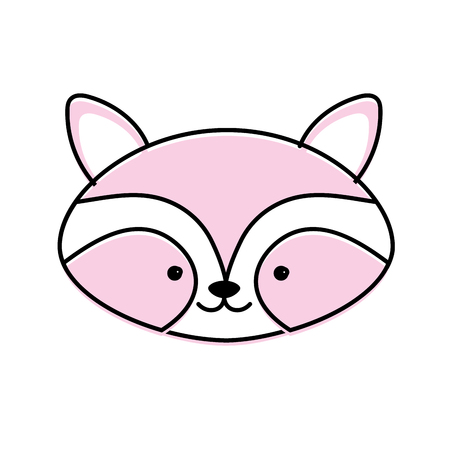 cute raccoon head wild animal vector illustrationのイラスト素材