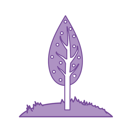 contour natual and ecological tree with branches plant vector illustrationのイラスト素材