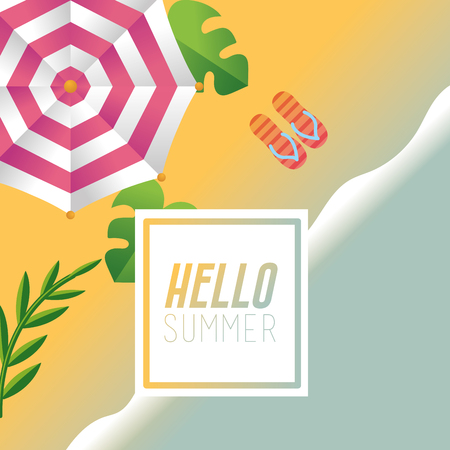 funny vacation in the tropical summer season vector illustrationのイラスト素材