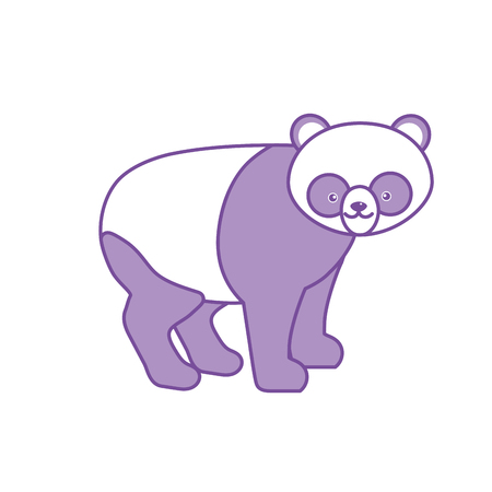 contour cute panda wild animal icon vector illustrationのイラスト素材