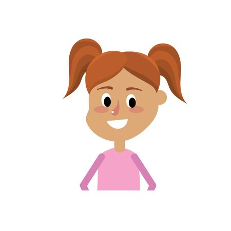 girl with hairstyle design and casual blouse vector illustrationのイラスト素材