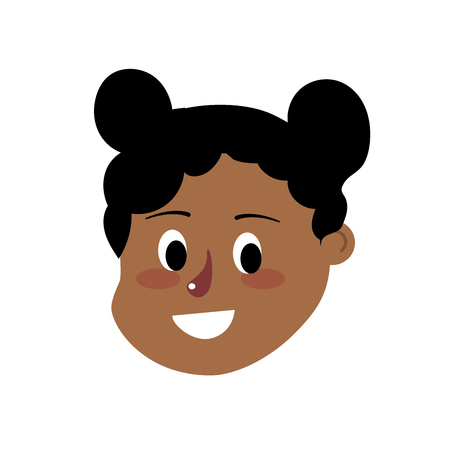 avatar girl head with hairstyle design vector illustrationのイラスト素材