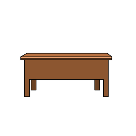 desk wood object to study and learn vector illustrationのイラスト素材