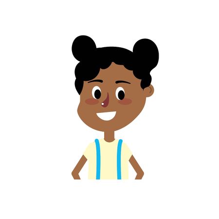 girl with hairstyle design and casual blouse vector illustrationのイラスト素材