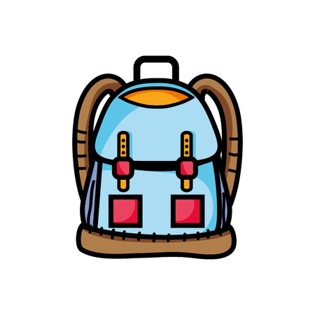 backpack object with pockets and closures design vector illustrationのイラスト素材
