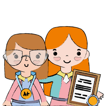 teacher with student to class education lesson vector illustrationのイラスト素材