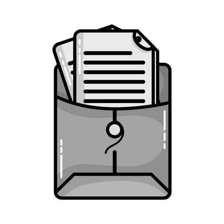 grayscale file folder with business document information vector illustrationのイラスト素材