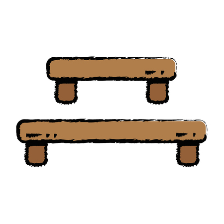 doodle wood shelf table design vector illustration iconのイラスト素材