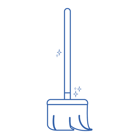 line broom sweep equipment to clean houseのイラスト素材
