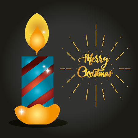 merry christmas candle porter decoration vector illustrationのイラスト素材