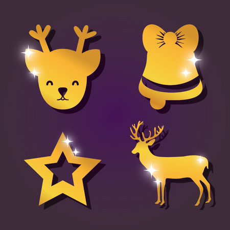 set merry christmas decoration design vector illustrationのイラスト素材