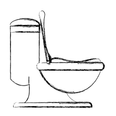figure ceramic toilet hygiene domestic vector illustration designのイラスト素材