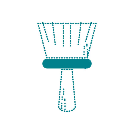 dotted shape broom sweep equipment to clean house vector illustrationのイラスト素材