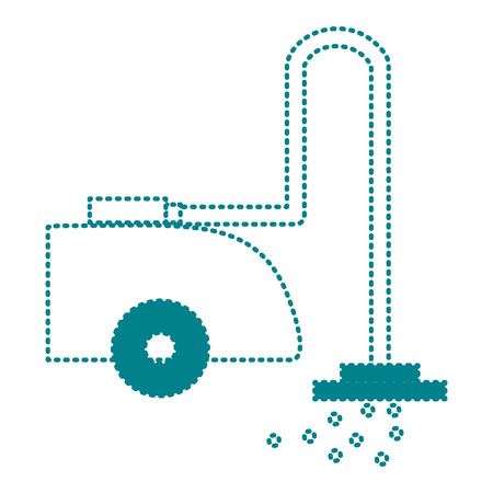 dotted shape vacuum cleanner machine electric equipment vector illustrationのイラスト素材