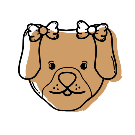 color cute dog female pet animal vector illustrationのイラスト素材