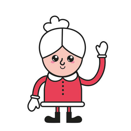 Santas wife of Merry christmas and season theme Isolated design Vector illustrationのイラスト素材