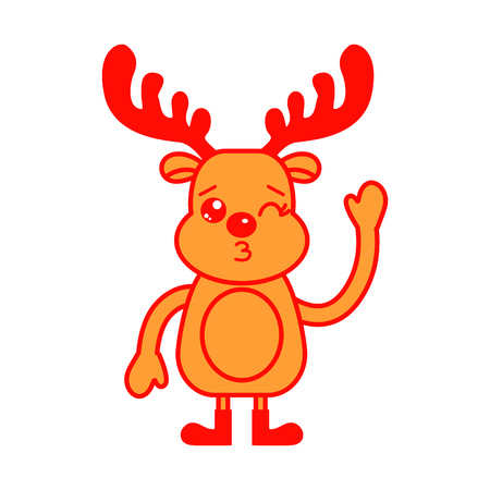 Reindeer icon of Merry christmas and season theme Isolated design Vector illustrationのイラスト素材