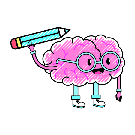 Brain cartoon of mental health theme Isolated design Vector illustrationのイラスト素材