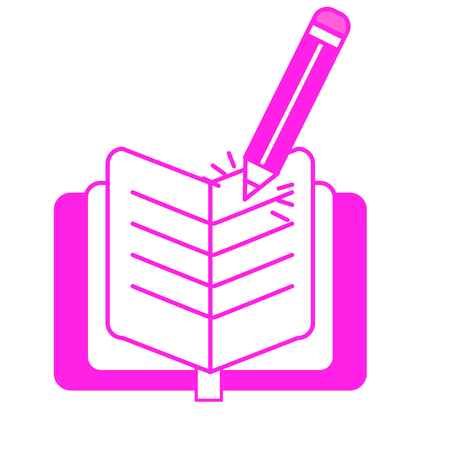 Book and pencil of education literature and read theme on white background, vector illustration.のイラスト素材