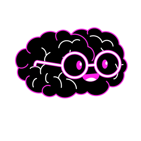 Brain cartoon of mental health theme on white background, vector illustration.のイラスト素材