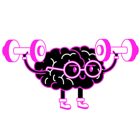 Brain cartoon of mental health theme on white background, vector illustration.のイラスト素材