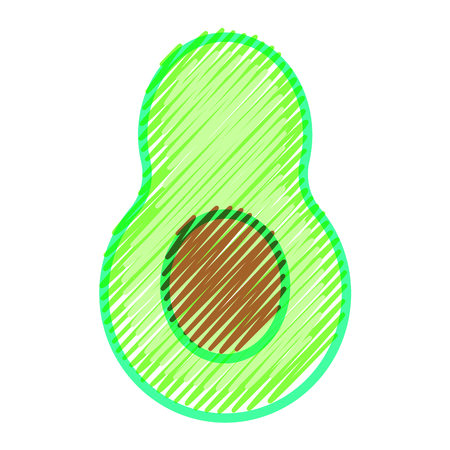Avocado of organic and healthy food theme Isolated design Vector illustrationのイラスト素材