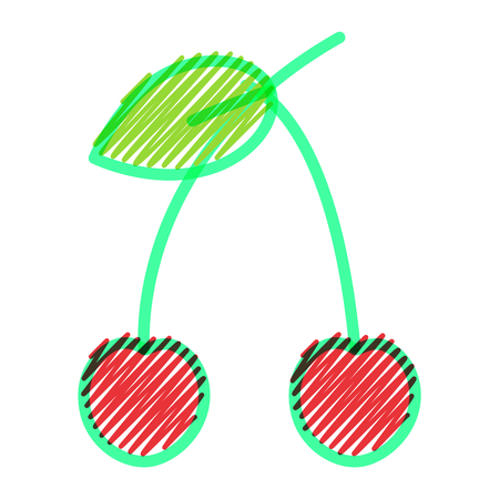 Cherry of organic and healthy food theme Isolated design Vector illustrationのイラスト素材