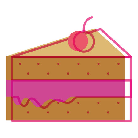 Cake of dessert and sweet food theme Isolated design Vector illustration