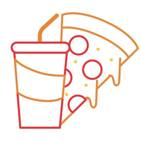 Pizza and soda designのイラスト素材