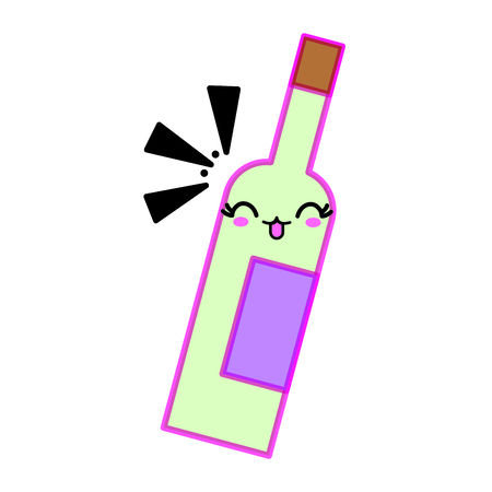 Isolated wine bottle designのイラスト素材