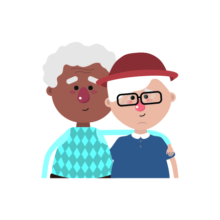 Grandmother and grandfather of grandparents theme Isolated design Vector illustrationのイラスト素材