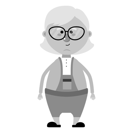 Grandmother cartoon of old person and grandparents theme Isolated design Vector illustrationのイラスト素材