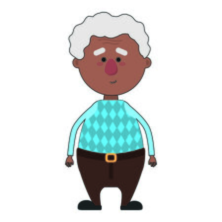 Grandfather cartoon of old person and grandparents theme on white background, vector illustration.のイラスト素材