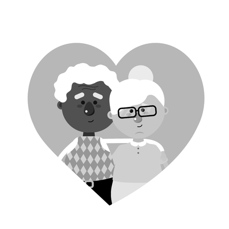 Grandmother and grandfather of grandparents theme Isolated design Vector illustrationのイラスト素材