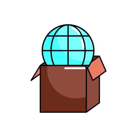 Global sphere of communication and internet theme Isolated design Vector illustrationのイラスト素材