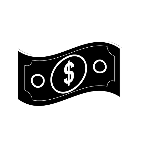 Bill of money financial item and commerce theme on white background, vector illustration.のイラスト素材