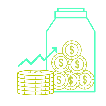 Coins of money financial item and commerce theme Isolated design Vector illustrationのイラスト素材