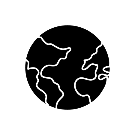 Planet of continent sphere and earth theme Isolated design Vector illustrationのイラスト素材