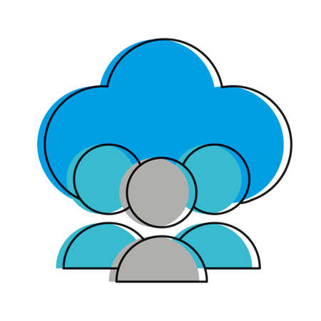 Cloud computing of storage technology and virtual theme Isolated design Vector illustrationのイラスト素材