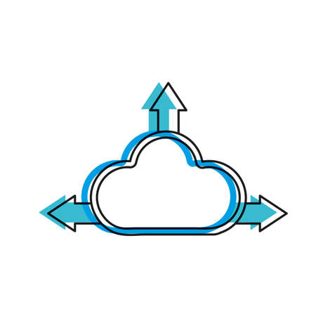 Cloud computing of storage technology and virtual theme Isolated design Vector illustrationのイラスト素材