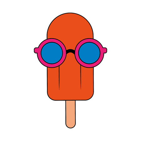 Ice pop of sweet dessert and food theme Isolated design Vector illustrationのイラスト素材