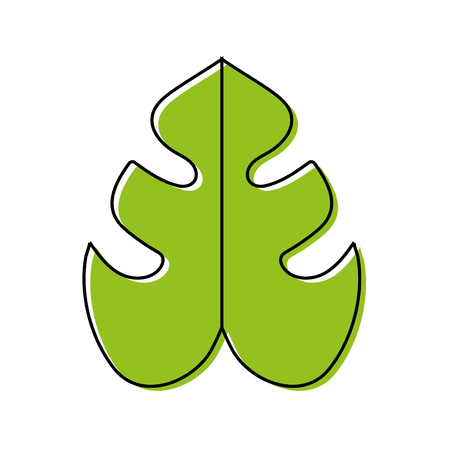 Leaf of tropical nature and plant theme Isolated design Vector illustration.のイラスト素材