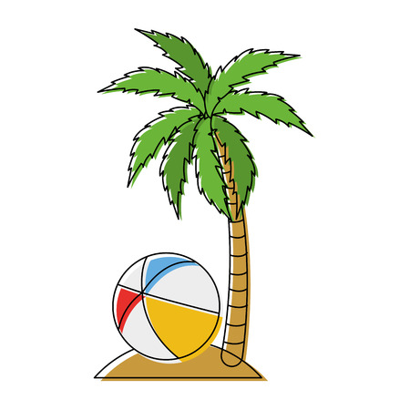 Palm tree of nature plant and summer theme Isolated design Vector illustration.のイラスト素材