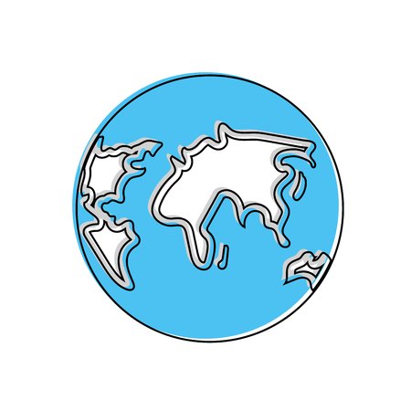 Planet of continent earth and world theme Isolated design Vector illustration.のイラスト素材