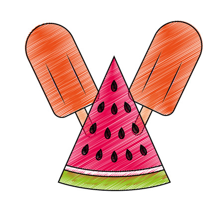 Icepop of sweet dessert and food theme Isolated design Vector illustrationのイラスト素材